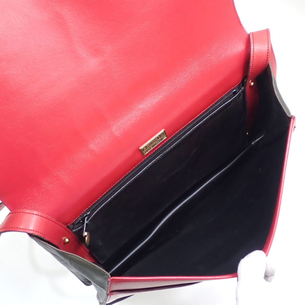 CHRISTIAN DIOR Red Leather Shoulder Bag - Picture 9 of 10